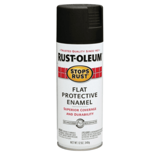 Pintura Spray de 12 Onzas Color Negro Mate Stops Rust. RUST-OLEUM