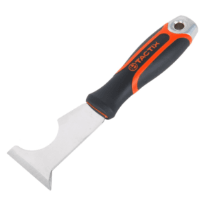 Espátula 6 en 1 para Pintor con Mango Bimaterial Color Negro / Naranja. TACTIX