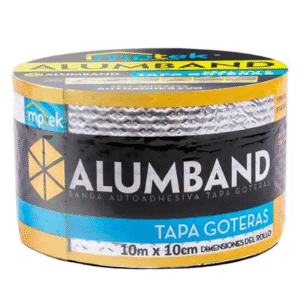 Sella Techo Respaldo de Aluminio 10CM X 10M (Rollo). ALUMBAND