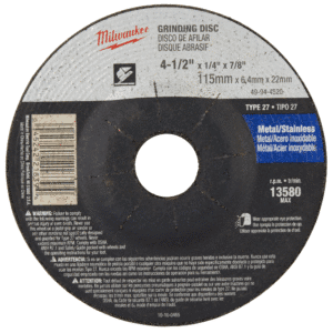 Disco Desbaste Metal T-27 4-1/2 X 1/4 X 7/8. MILWAUKEE