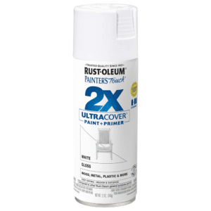 Pintura Spray de 12 Onzas para Plástico Color Blanco Mate 2X. RUST-OLEUM