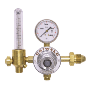 Regulador para Argón con Flujómetro Mediano CGA580. UNIWELD