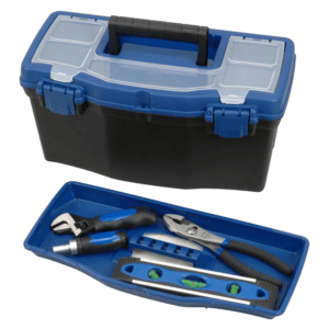 Caja de Herramientas Plástica de 16" X 8-1/4 X 7-3/4 con Bandeja. VULCAN