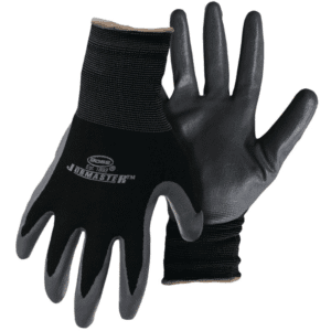 Guante Nylon con Palma Nitrilo Color Negro/Gris Talla Large. BOSS MFG