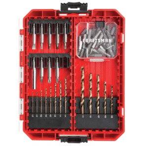 Punta Atornillador Mixto de 1/4 - Hexagonal y Brocas HSS de 1/16 A 1/4 con Juego de 53 Piezas. CRAFTSMAN