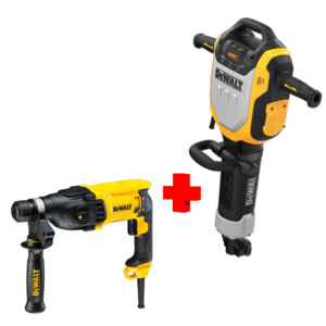 COMBO - DEWALT - Demoledor de 33 Lbs Hexagonalde de 1-1/8 de 41 Joules – 30 Pie/Lbs con 1,080 Golpes por Minuto de 15 Amperios 120V más Rotomartillo de 1" SDS Plus con 3 Funciones, 2.9 Joules de 0-5,500 Golpes por Minuto con 0-1,500 Revoluciones por Minuto a 7.5 Amperios 120V