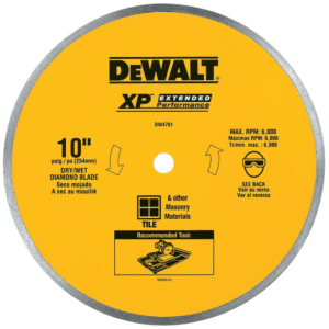 Disco Diamante de 10" X 5/8 RIM Continuo. DEWALT - Imagen 1