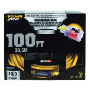 Extensión Eléctrica Color Amarillo de 10/3 AWG X 100'. POWERZONE - Imagen 1