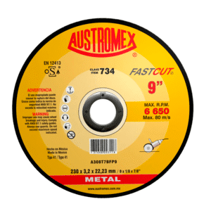 Disco Corte Metal Plano de 9" X 1/8 X 7/8 Alto Rendimiento. AUSTROMEX - Imagen 1