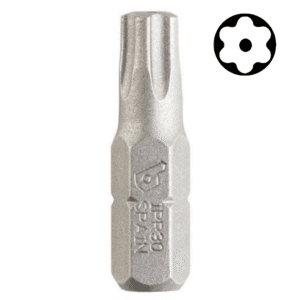 Punta Atornillador Torx Seguridad de 1/4 - Hexagonal T27 X 1" (Pack 5C/U). BIANDITZ