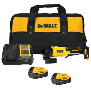 Esmeriladora Angular de 4-1/2 Inalámbrico 20V MAX XR 9,000 Revoluciones por Minuto Brushless con 2 Baterías de 4.0 Amperios, con Interruptor de Paleta. DEWALT
