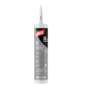 Silicón de Tubo Color Blanco de 10.3 Onzas 100% Grado Marino. LANCO