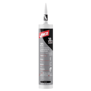 Silicón de Tubo Color Negro de 10.3 Onzas 100% Grado Marino. LANCO