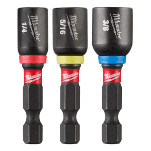 Socket Magnético de Impacto de 1/4 - Hexagonal 1/4, 5/16, 3/8 X 1-7/8 Juego 3 Piezas. MILWAUKEE