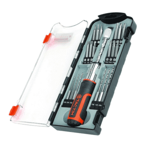 Punta Atornillador Mixto de 1/4 - Hexagonal y Brocas con Juego de 19 Piezas. TACTIX