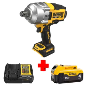 COMBO - DEWALT - Llave de Impacto 3/4 Inalámbrico de 20V Max XR Litio-On con 2,015 Golpes por Minuto Brushless 1,420 Pie/Lbs más Cargador más Batería de 4 Amperios