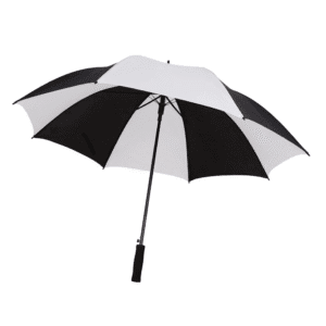 Paraguas Fibravidrio de 29" con Mango Caucho Color Negro / Blanco. DIAMOND BACK