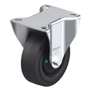 Rueda de 4" Fija Caucho Elástico de 100 X 32MM 200KG con Rodamiento Bola A.Hilo. BLICKLE