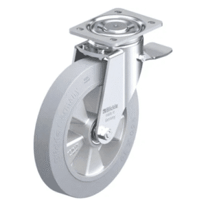 Rueda de 10" Giratoria Con Freno Caucho Núcleo Aluminio 250 X 50MM 650KG con Rodamiento Bola. BLICKLE