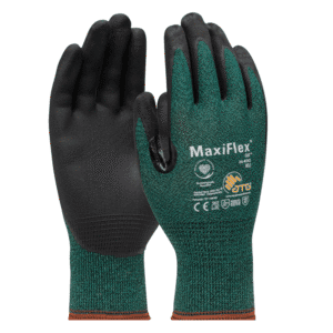 Guante de Nitrilo Resistente Contra Corte de Palma Nitrilo Verde y Negro, X-Large. BOSS MFG