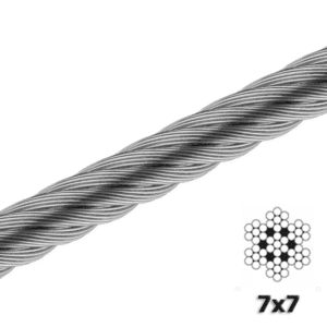 Cable Acero Inoxidable Alma Acero (7 X 7) 3/64 Capacidad 264 Lbs. GENERICO