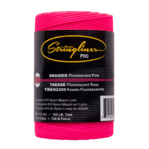 Hilo para Albañil #18 Rosado Nylon Fluor (Rollo 500'). STRINGLINER BY US TAPE