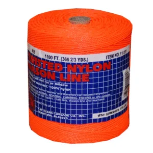 Hilo para Albañil #18 Color Naranja Nylon (Rollo 335 Metros / 1,100'). TW EVANS CORDAGE