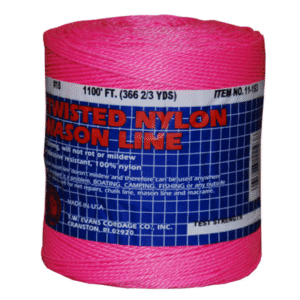 Hilo para Albañil #18 Color Rosado Nylon (Rollo 335 Metros / 1,100'). TW EVANS CORDAGE