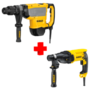 COMBO - DEWALT - Rotomartillo 1-7/8 SDS Max con 2 Funciones, 13.3 Joules de 1,350 a 2,705 Golpes por Minuto, 0 a 1,450 Revoluciones por Minuto, Maletín Plástico, 15 Amperios 120V más Rotomartillo 1″ SDS Plus con 3 Funciones, 2.6 Joules de 0 a 5,500 Golpes por Minuto, 0 a 1,500 Revoluciones por Minuto, Maletín Plástico, 8.0 Amperios 120V