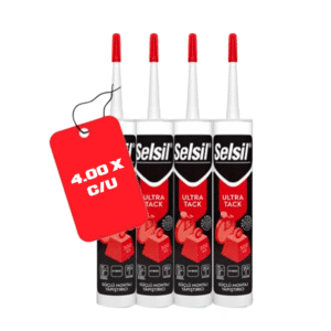 COMBO – SELSIL – Adhesivo de Alta Resistencia Color Blanco de 290ML, Ultra Tack - Precio Especial X 4 Unidades