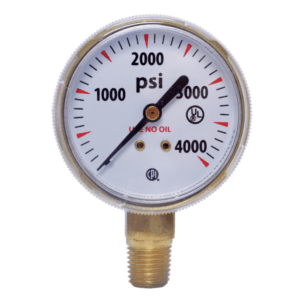 Manómetro Entrada Oxígeno 2-1/2 X 4,000 PSI. UNIWELD