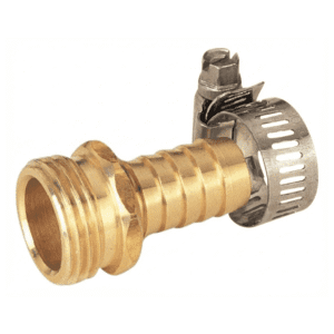 Conector Bronce Macho de 3/4 Punta 5/8 con Abrazaderas. LANDSCAPERS SELECT