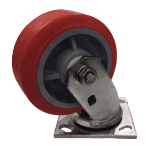 Rueda Poliuretano Giratoria 5" X 2" Capacidad 409K Base Inoxidable. ALGOOD - Imagen 1