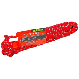 Soga Polipropileno Roja 3/16 X 100' Trenzada. BARON MFG - Imagen 1