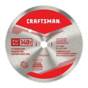 Hoja Sierra Circular Carburo Plywood de 7-1/4 X 140D X 5/8E. CRAFTSMAN - Imagen 1
