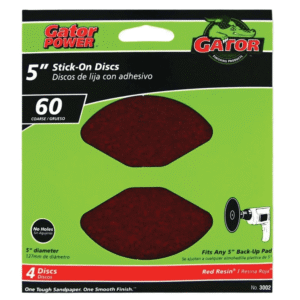 Disco De Lija 5" #60 Con Adhesivo 4 Piezas. GATOR