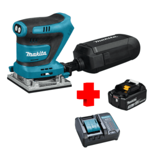 COMBO - MAKITA - Lijadora Acabado Inalámbrico de 1/4 Hoja más Cargador más Batería de 3.0 Amperios