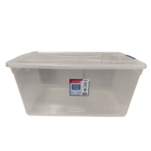 Caja Organizadora Transparente 67 Litros con Tapa y Cierre. RUBBERMAID COMMERCIAL