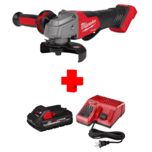 COMBO - MILWAUKEE - Esmeriladora Angular de 4-1/2 A 5" más Cargador con Batería de 3.0 Amperios