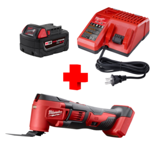 COMBO - MILWAUKEE - Cargador con Batería de 5.0 Amperios más Herramienta Oscilante