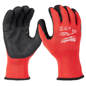 Guante Nylon Resistente Corte Nivel 3 Palma Nitrilo Negro/Rojo Small. MILWAUKEE