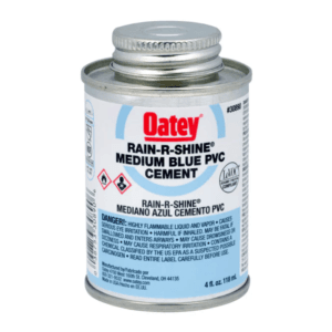 Pegamento PVC Rain-R-Shine Azul 1/4 Pinta. OATEY
