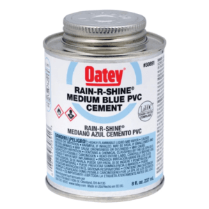 Pegamento PVC Rain-R-Shine Azul 1/2 Pinta. OATEY
