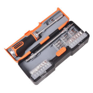 Destornillador Ratchet con Extensión Punta Magnética con Mango Bimaterial con Juego de 43 Piezas. TACTIX - Imagen 1