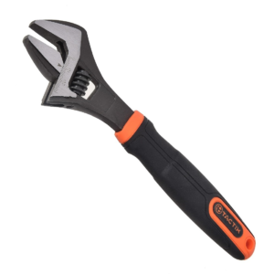 Llave Ajustable 6" Color Negra con Mango de Goma. TACTIX