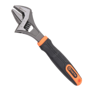 Llave Ajustable 12" Color Negra con Mango de Goma. TACTIX