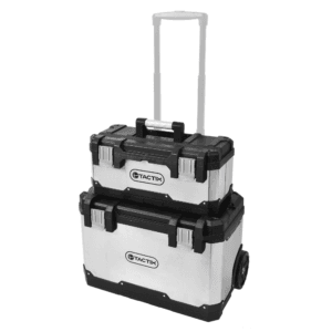 Caja Herramienta Plástica / Inoxidable Móvil 24" X 14-3/8 X 15-3/8" con Ruedas con Juego de 2 Piezas. TACTIX - Imagen 1