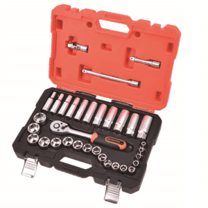 Socket MM Juego Corto Caja P-3/8 6 > 24MM 6PT 33 Piezas. TACTIX - Imagen 1