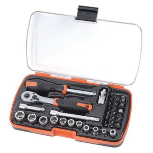 Socket Sae Juego Corto Caja P-1/4 3/16 > 3/4 37 Piezas. TACTIX - Imagen 1