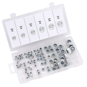 Kit Tuerca Hexagonal Seguridad Nylon MM 100 Piezas Caja Plástica. TACTIX